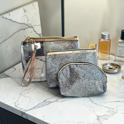 Sets de 3 Cosmetiqueras/Neceser Brillo