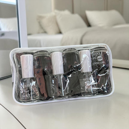 12 Esmaltes Polish Negro/Transparente $9.9 c/u