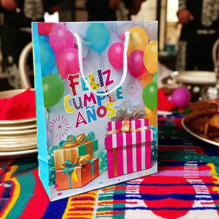 12 Bolsas Para reglo "Feliz Cumpleaños" $6.75 c/u