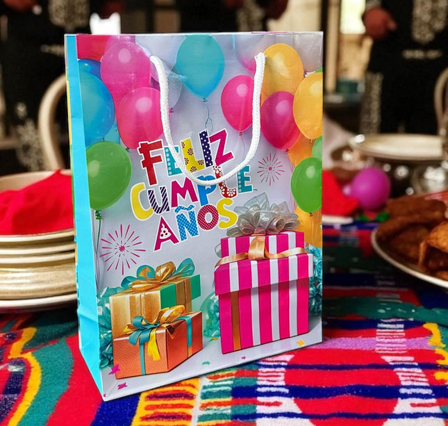 12 Bolsas Para reglo "Feliz Cumpleaños" $6.75 c/u