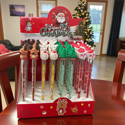 48 Lapices Navideños De Puntillas con Figuras $6.52 c/u