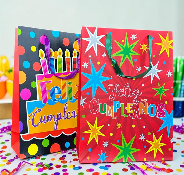 12 Maxi Bolsa para Regalo Feliz Cumpleaños 41cm*30cm*12cm $16 c/u
