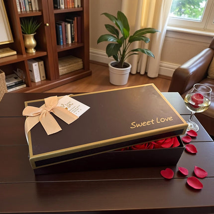 Caja de Regalo Con 12 Rosas de Jabón y Osito "Te Amo"