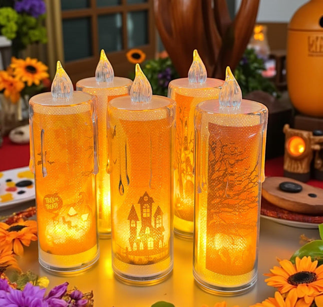 24 Velas de Luces Decoradas Halloween $11.56c/u