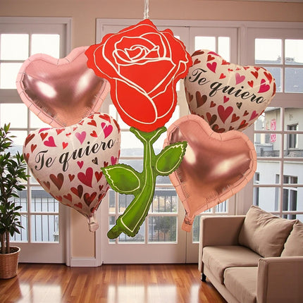 3 Sets 5 Globos Te amo  "San Valentin" $29 c/u