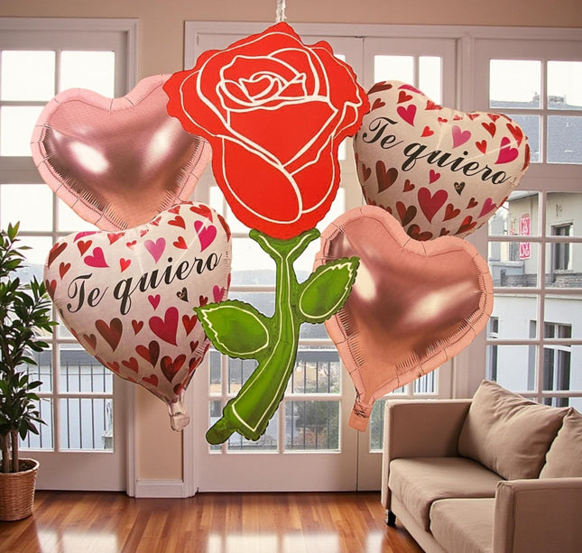 3 Sets 5 Globos Te amo  "San Valentin" $29 c/u