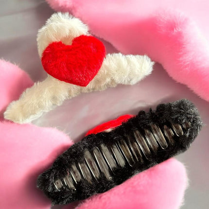 12 Pinzas de Peluche con Corazón $6.9 c/u