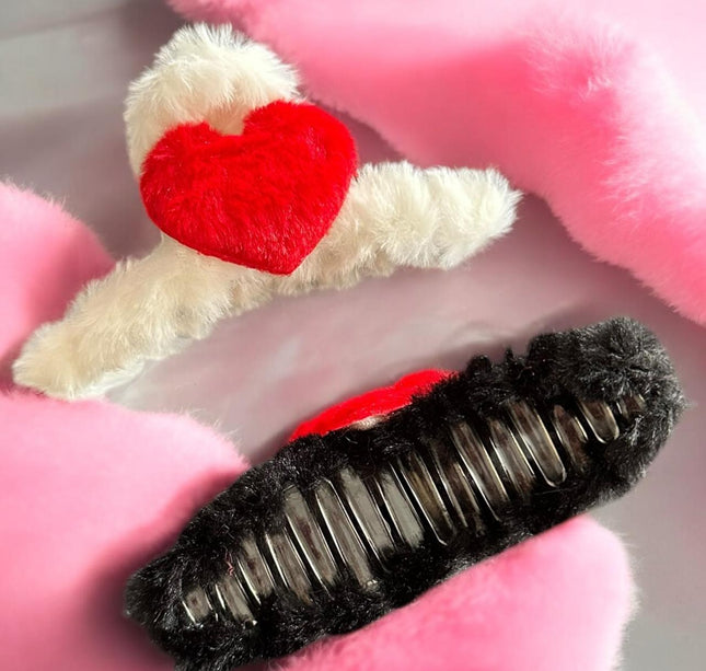 12 Pinzas de Peluche con Corazón $6.9 c/u