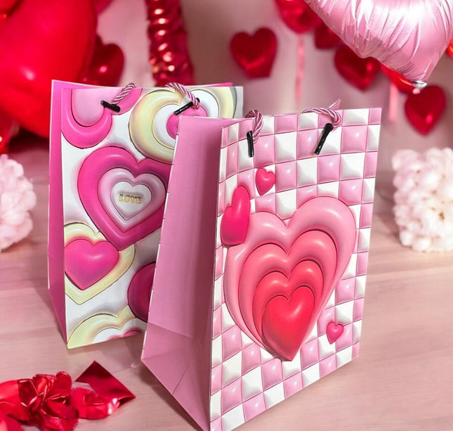 12 Bolsas de Regalo Corazones $6.9 c/u