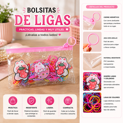 Exclusivo Tienda en linea 💥💎12 Bolsas Conejitos Hermosos Ligas Resellable $6.5 c/u