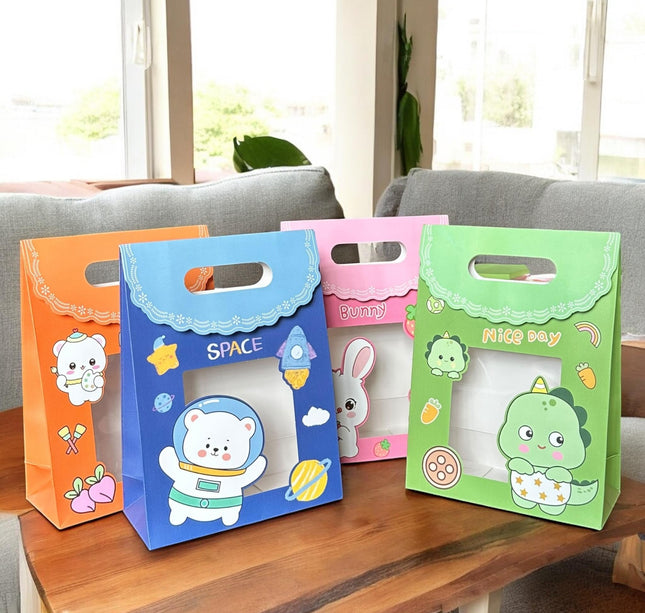 12 Bolsas de Regalo con Ventanilla y Velcro Mediana  $7.2 c/u