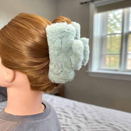 12 Pinzas Peluche Lindas para Cabello Grandes $12 c/u