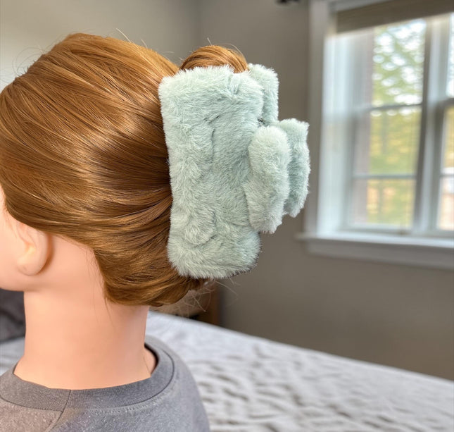 12 Pinzas Peluche Lindas para Cabello Grandes $12 c/u