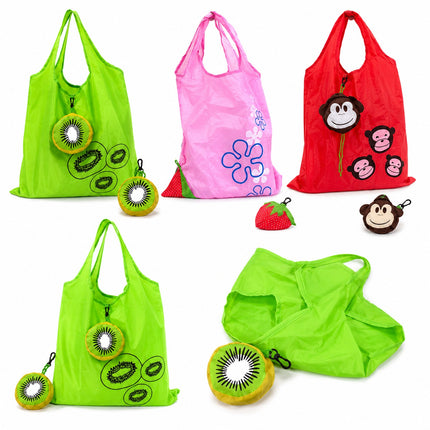 12 Bolsas con Funda Animalitos, Reulizable de Bolsillo 50cm*37cm $20 c/u