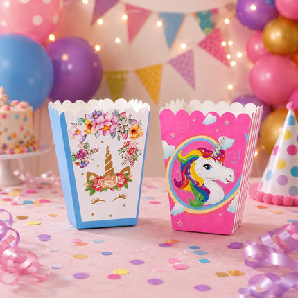 Exclusivo Tienda en linea 💥💎3 Paquetes con 6 Cajas para Palomitas Infantil Decorada $20 c/u
