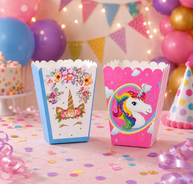 Exclusivo Tienda en linea 💥💎3 Paquetes con 6 Cajas para Palomitas Infantil Decorada $20 c/u