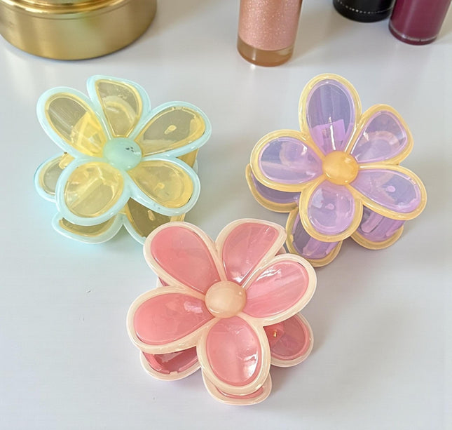 12 Pinzas Flores Bicolor Hermosas para Cabello $9.9 c/u