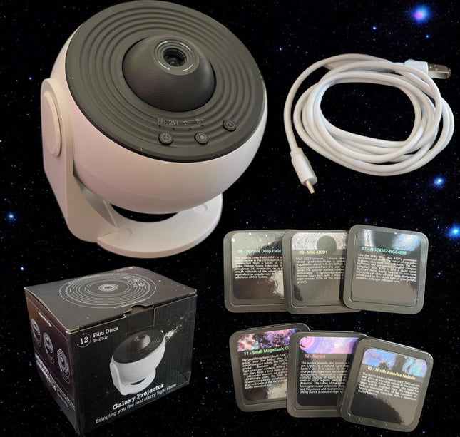 Proyector Galaxias Ajustable Con 12 Cartuchos Intercambiales