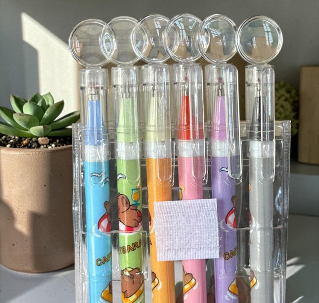 3 Sets de 6 Lapiceros Capibara Colores $21 c/u