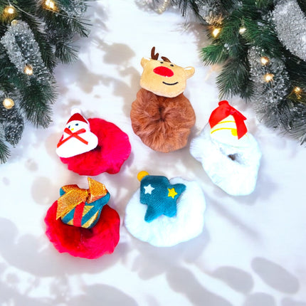 12 Donas Scrunchies Peluche Navideñas $8.9 c/u