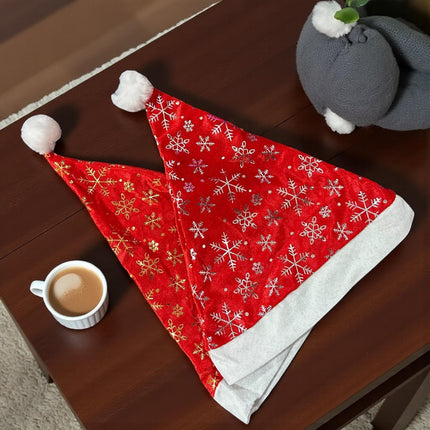 12 Gorros Navideños con Estampado Dorado y Plateado $13.54 c/u