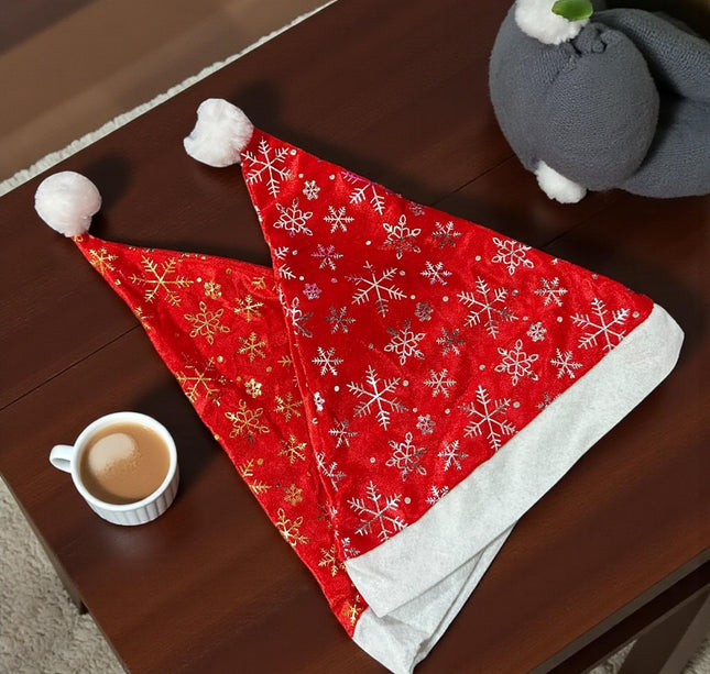 12 Gorros Navideños con Estampado Dorado y Plateado $13.54 c/u