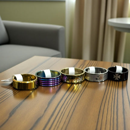 100 Anillos Acero Inoxidable Colores $2.5 c/u