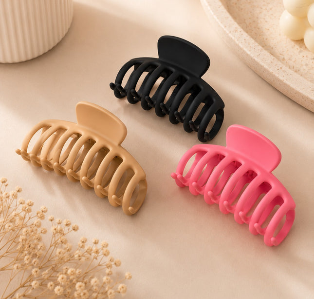 12 Pinzas para Cabello Grandes Matte $11.9 c/u