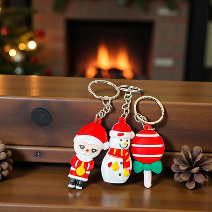 12 Llaveros Navideños Figuras 3D $4.9 c/u