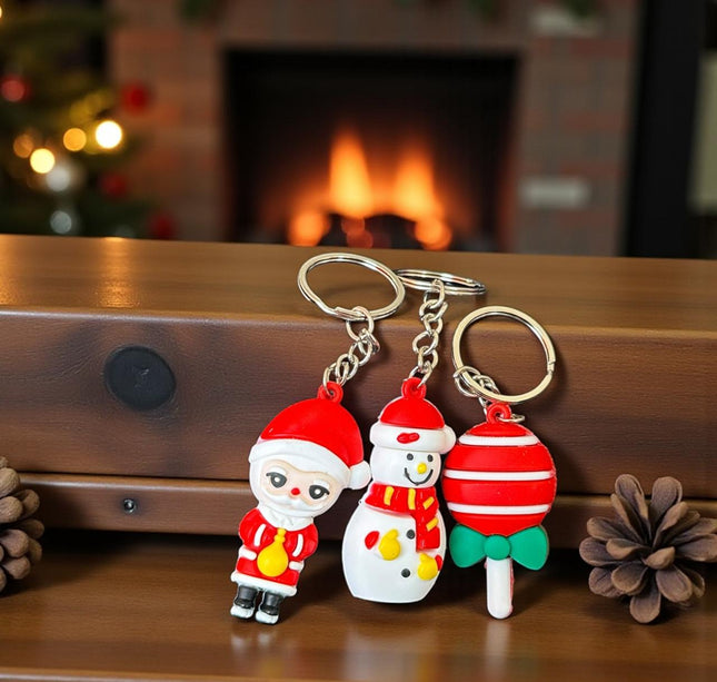12 Llaveros Navideños Figuras 3D $4.9 c/u