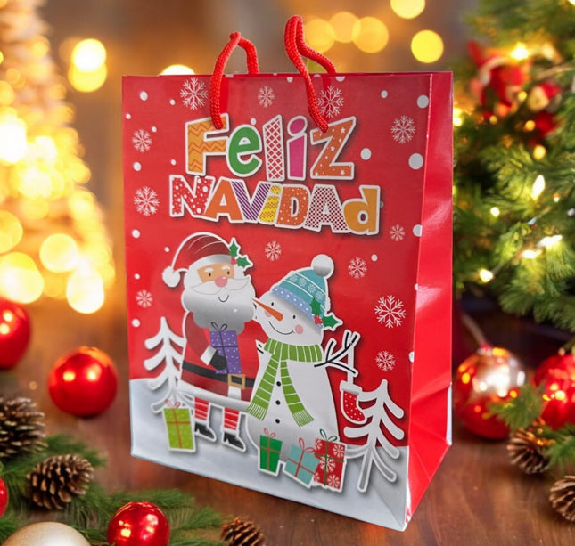 12 Bolsas para Regalo Santa Claus $3.2 c/u