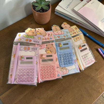 3 Calculadora con Lapicero de Colores $32 c/u