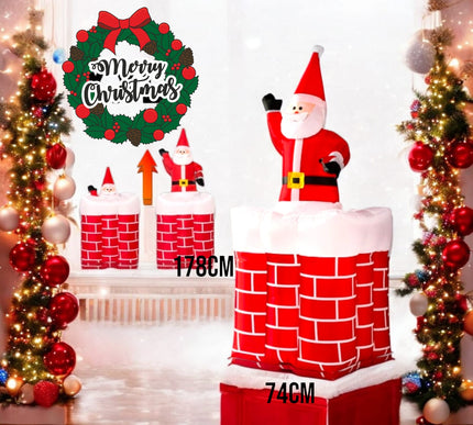 Inflable Santa Entra y Sale Chimena 1.7 metros