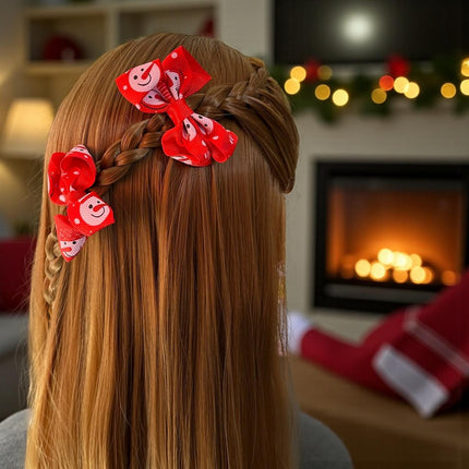 12 Pares de moñitos Santa Navideños $5.6 c/u