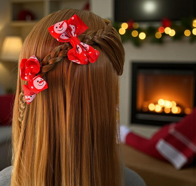 12 Pares de moñitos Santa Navideños $5.6 c/u