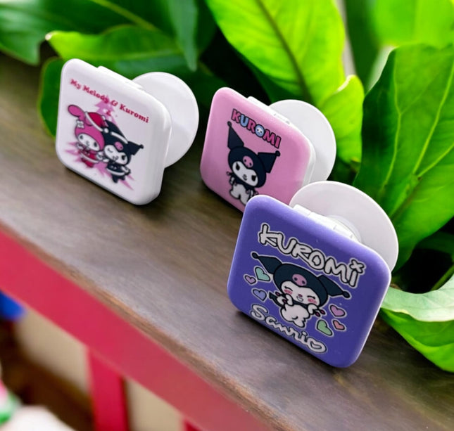 12 Soportes Celular Pop Socket Espejo de bolsillo doble Kuromi $8.25 c/u