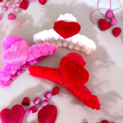 12 Pinzas de Peluche con Corazón $6.9 c/u