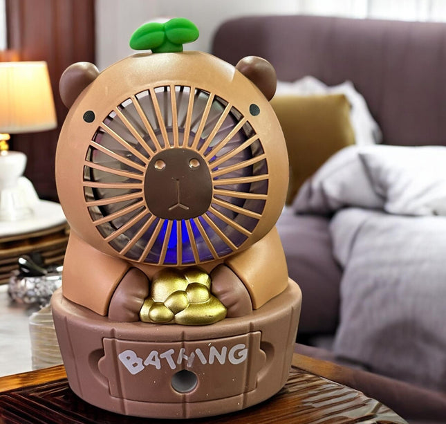 Ventilador Capibara Con Luz y Sacpuntas Incluido