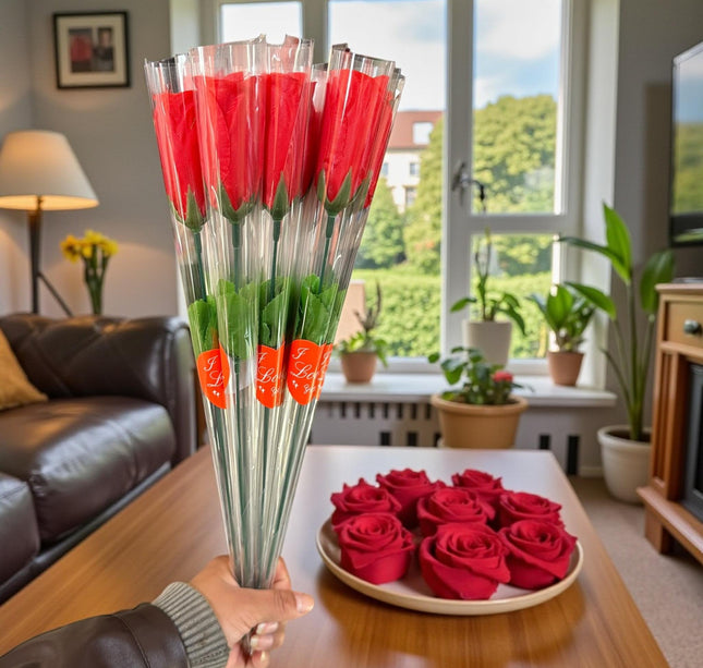 12 Rosas Individuales "San Valentin" $5.25 c/u