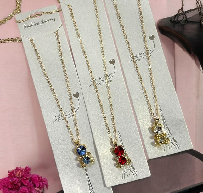 12 Collares de Ositos con Pedrería $9.2 c/u