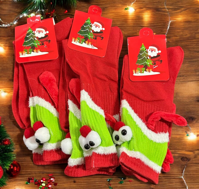 12 Calcetines con Manitas (Imán) Navideños $27 c/u