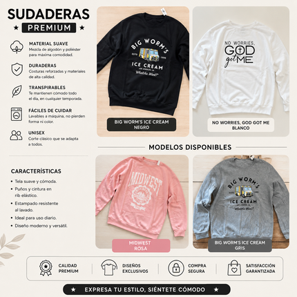 3 Sudadera Estampados de cuello Redodno, Diferentes Tallas $75 c/u