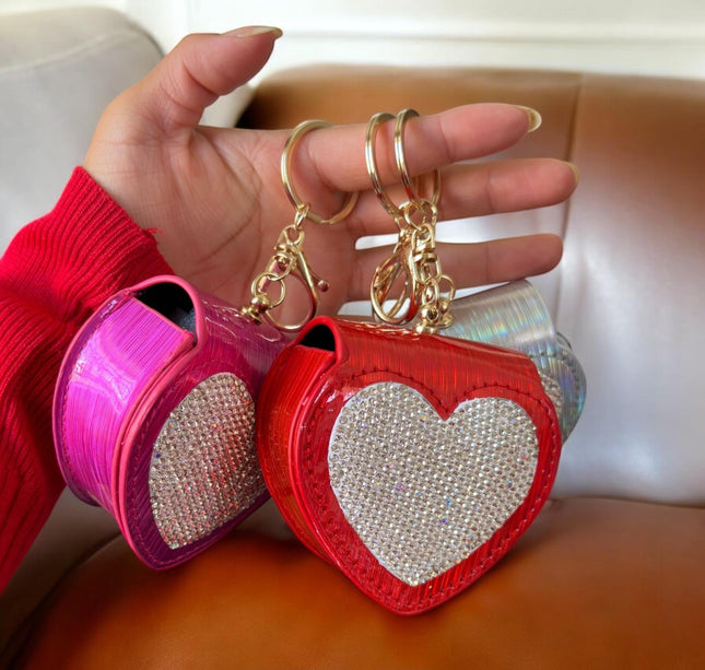 3 Monedero Corazon con Pedrería $59 c/u