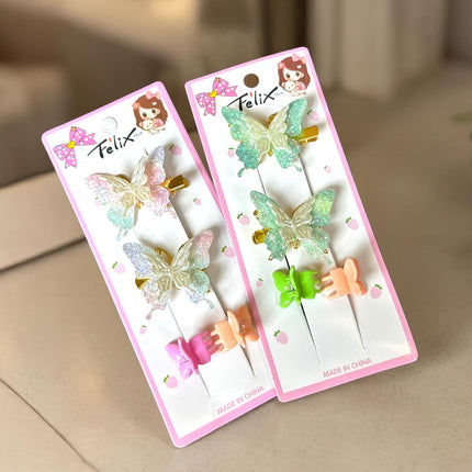 12 Duos Mariposa Pasadores y Cuquitas Colores $9.5 c/u