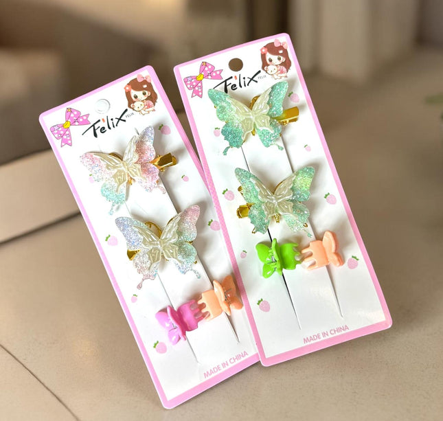 12 Duos Mariposa Pasadores y Cuquitas Colores $9.5 c/u