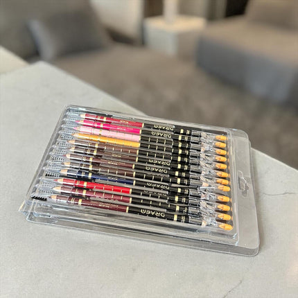 12 Lapices de Colores para Ojos con Cepillo y Sacapuntas $6 c/u