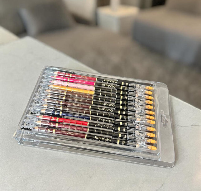 12 Lapices de Colores para Ojos con Cepillo y Sacapuntas $6 c/u