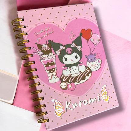 6 Libretas Kuromi con esprila Grande $33 c/u