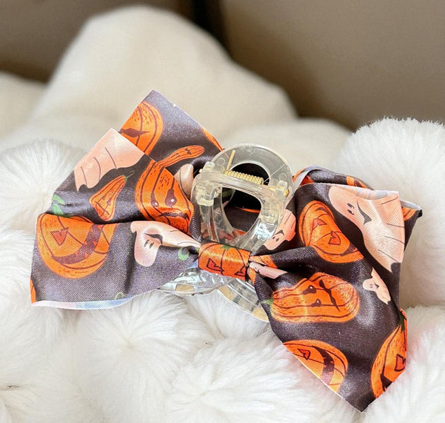 12 Pinzas Moños Halloween Estampados $8 c/u