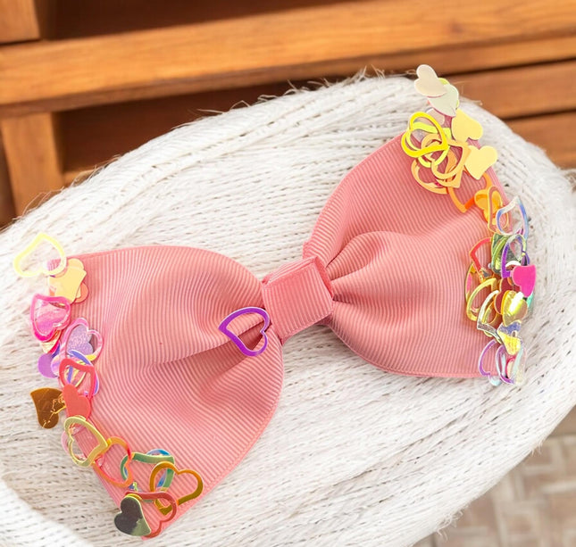 12 Moños Hermosos con Corazones $6.9 c/u